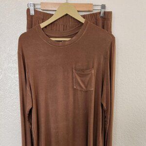 Kyte Living Women's Brown Long Sleeve Shirt and Pants Size Medium